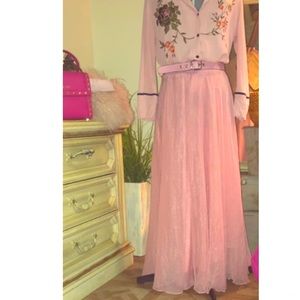 Sheer chiffon twirling skirt